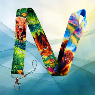 Highland cow lanyard