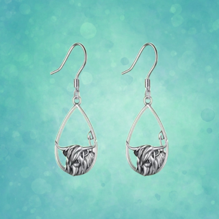 Cow teardrop earrings (hook)