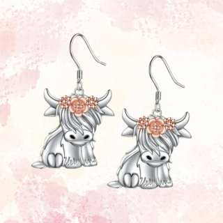 Coo with flower earrings (hook)