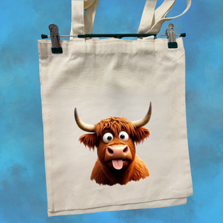 Cartoon Highland Calico Totes