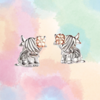 Cute coo earrings with flower (stud)