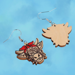 Wooden retro style earrings (hook)
