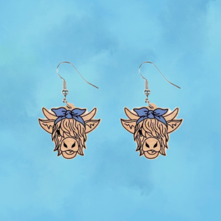 Wooden retro style earrings (hook)