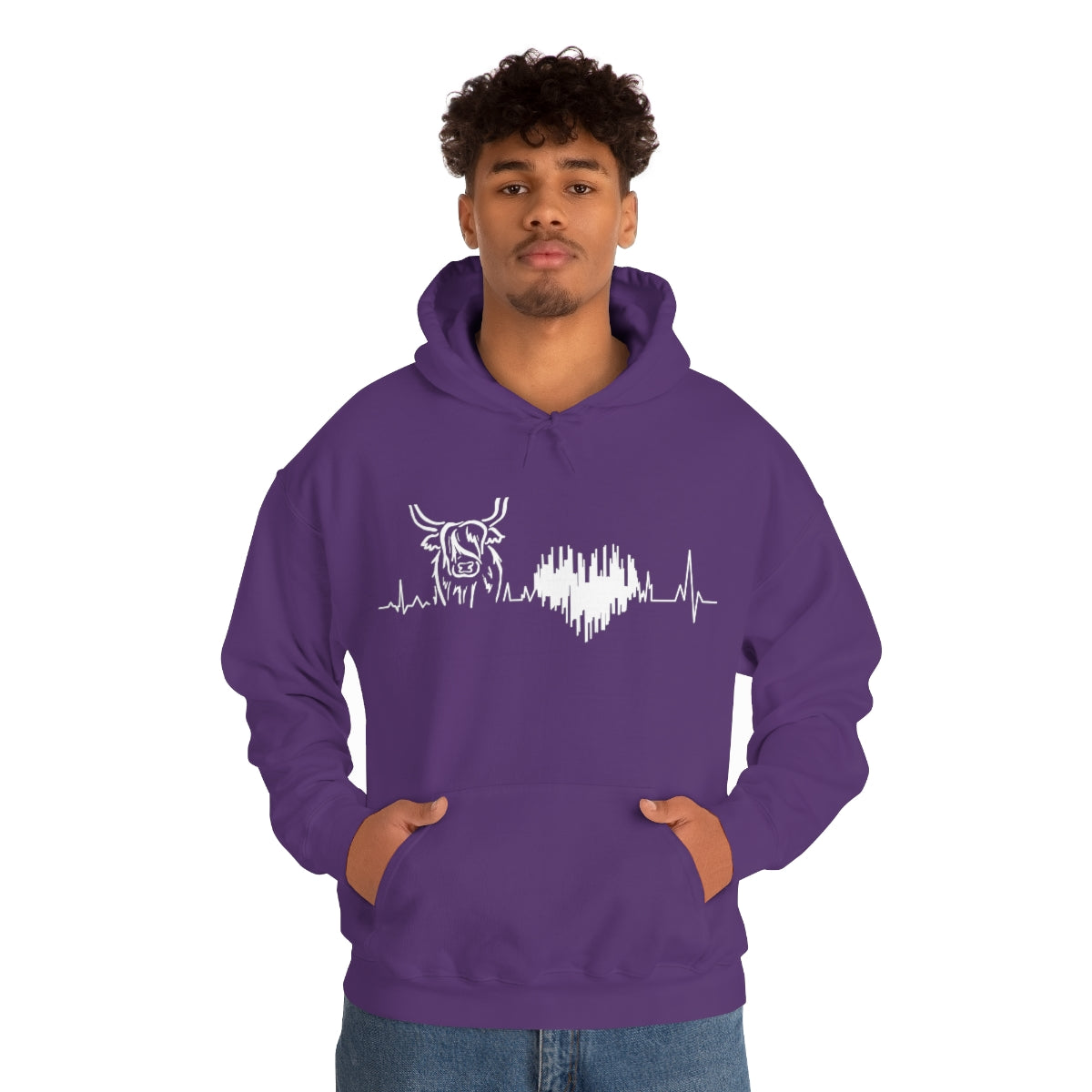 Cow HeartBeat Unisex Heavy Blend™ Hooded Sweatshirt