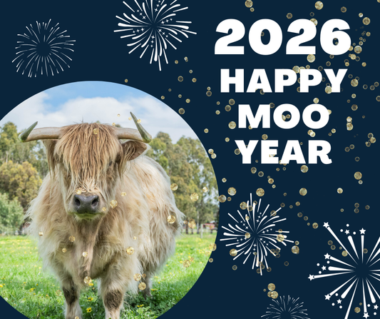 Happy Moo Year from Zelda and the crew