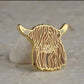 Bronze Highland Cow pin