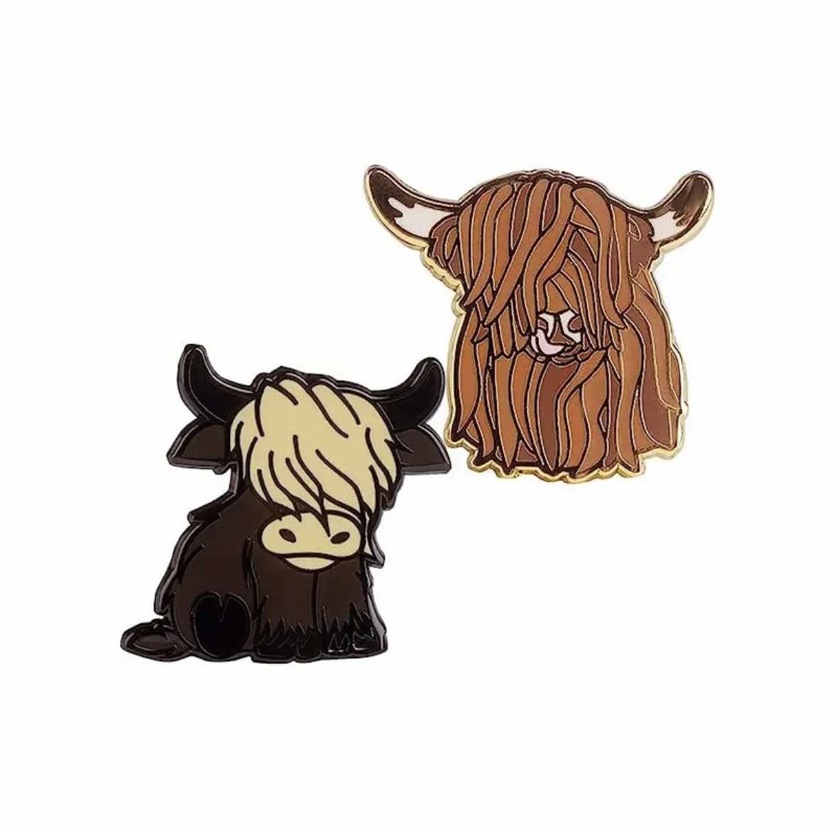 Bronze Highland Cow pin