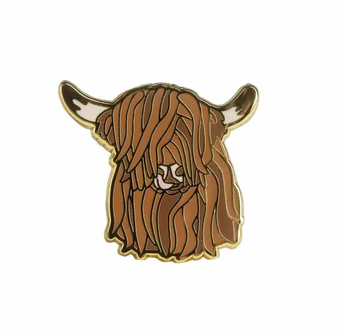 Bronze Highland Cow pin