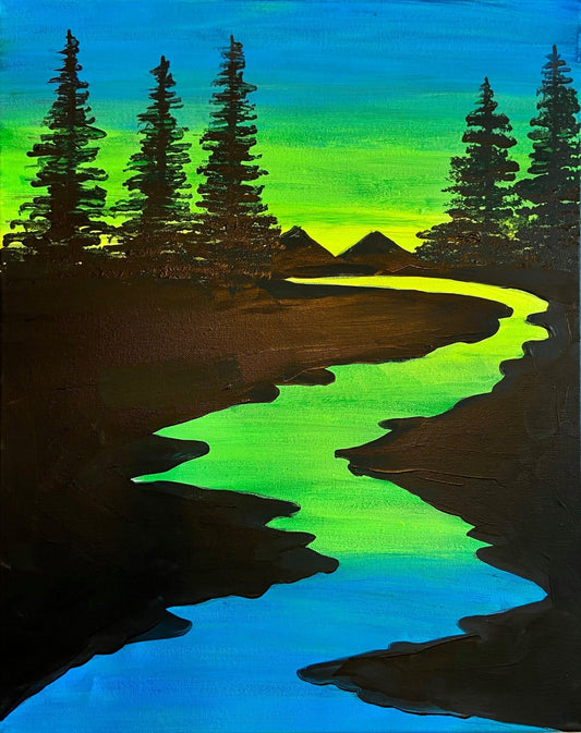Black Light Landscape - Paint Party