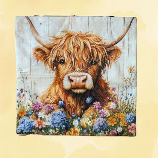Highland cow cushion cover