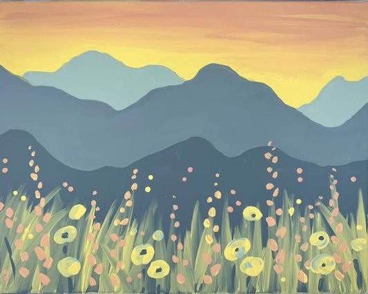 Mountains & Flowers - Paint Party
