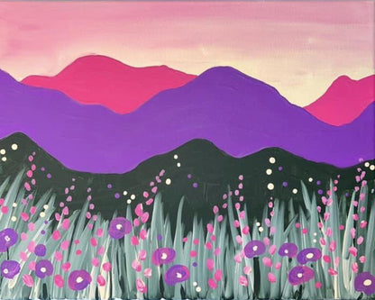 Mountains & Flowers - Paint Party