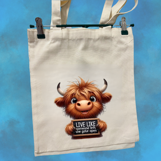 Cartoon Highland Calico Totes