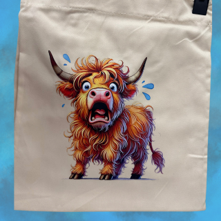 Cartoon Highland Calico Totes