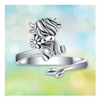 Unique style retro coo with flower ring