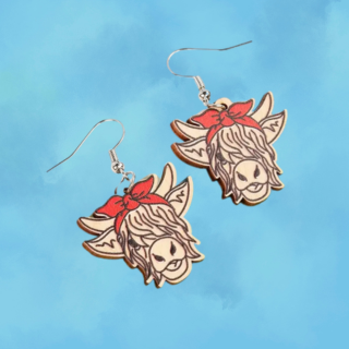 Wooden retro style earrings (hook)