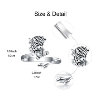 Unique style retro coo with flower ring
