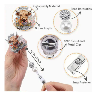 Acrylic rectractable lanyard