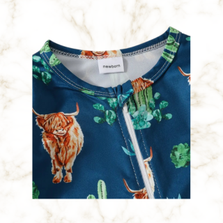 Newborn Highland & Cactus Footed Romper